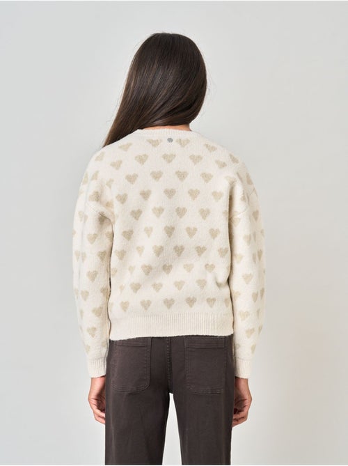 Pull fille motif cœurs en maille douce 'deeluxe' - Kiabi Pull fille motif cœurs en maille douce 'deeluxe' - Kiabi