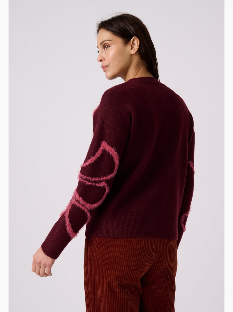 Pull fils poilus fantaisie - Damart Rouge - Kiabi