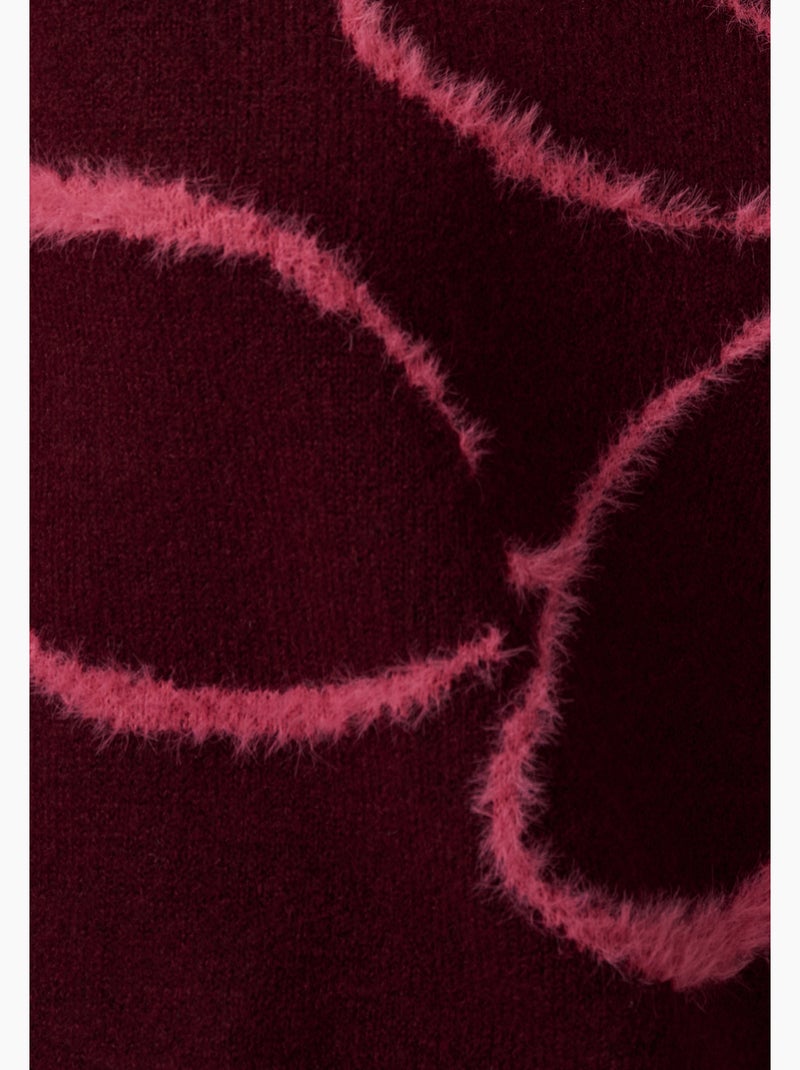 Pull fils poilus fantaisie - Damart Rouge - Kiabi