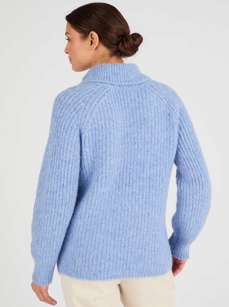 Pull fils poilus Thermolactyl - Damart Bleu ciel - Kiabi