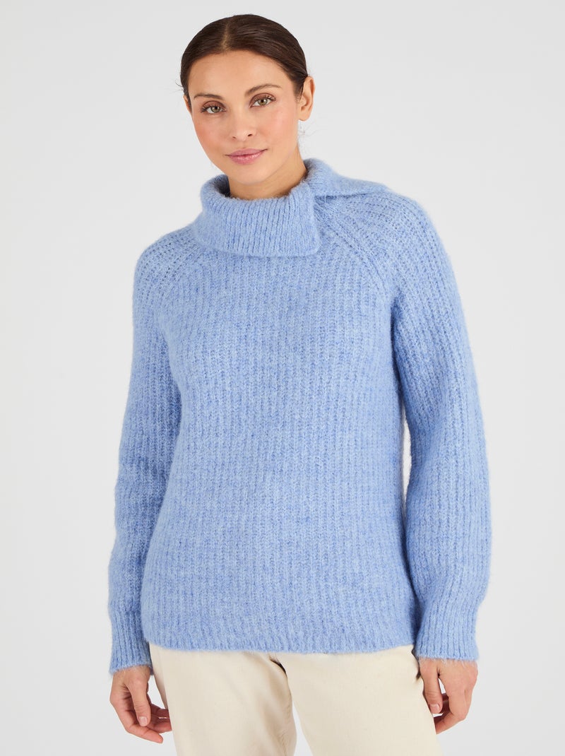 Pull fils poilus Thermolactyl - Damart Bleu ciel - Kiabi