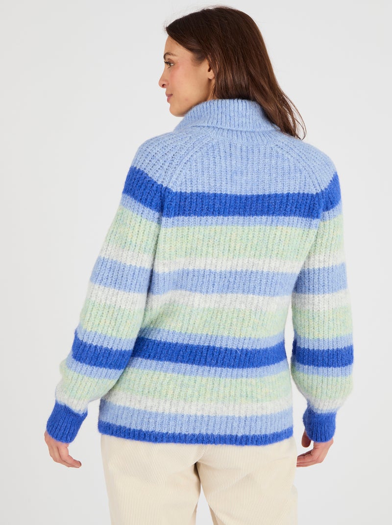 Pull fils poilus Thermolactyl - Damart Bleu - Kiabi