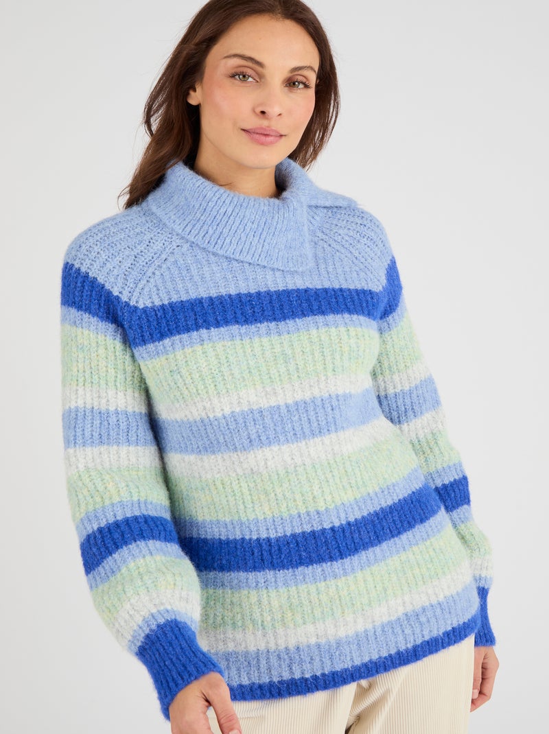 Pull fils poilus Thermolactyl - Damart Bleu - Kiabi