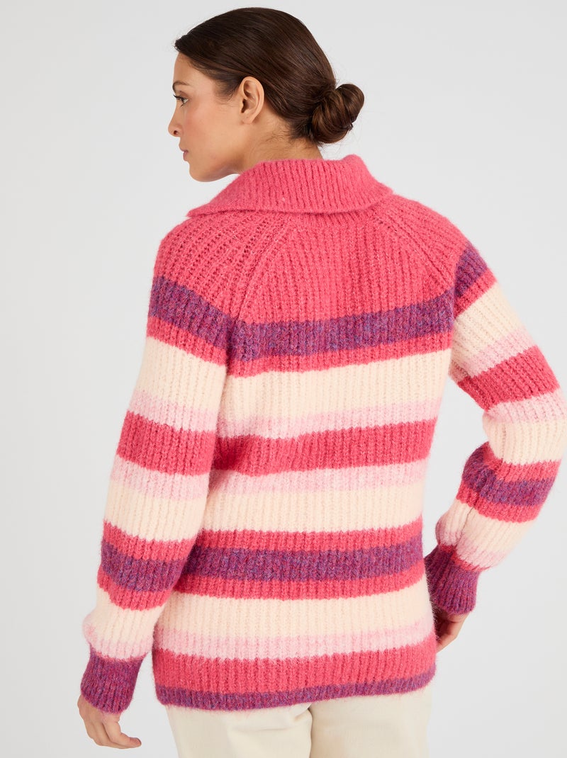 Pull fils poilus Thermolactyl - Damart Rose - Kiabi