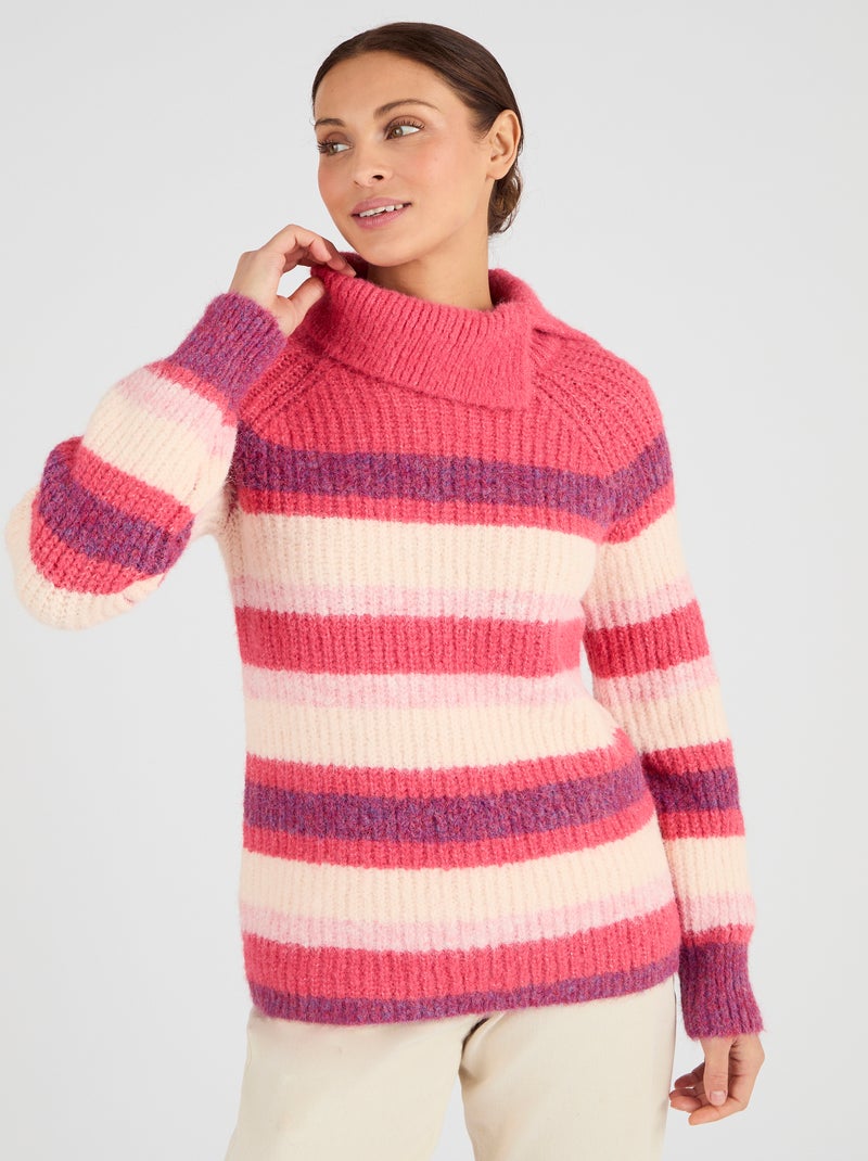 Pull fils poilus Thermolactyl - Damart Rose - Kiabi