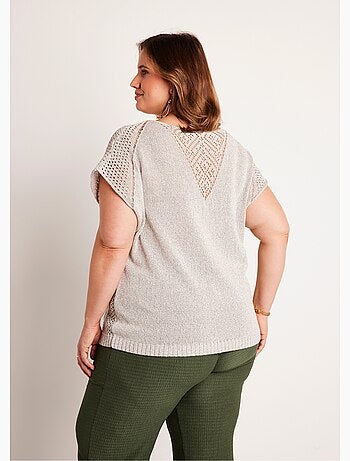 Pull fin ajouré manches courtes - Afibel