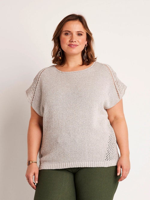 Pull fin ajouré manches courtes - Afibel - Kiabi