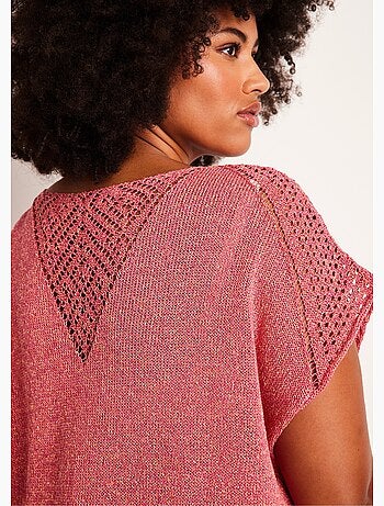 Pull fin ajouré manches courtes - Afibel
