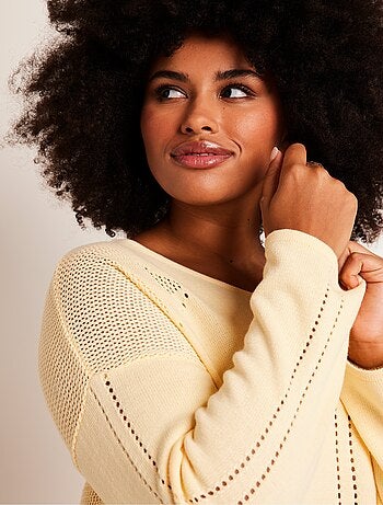 Pull fin ajouré manches longues - Afibel