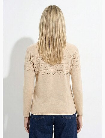 Pull fin ajouré manches longues raglan - Afibel