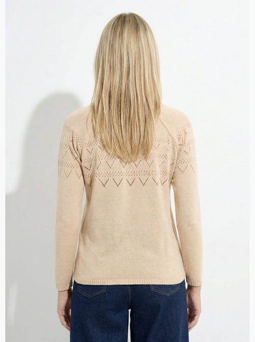 Pull fin ajouré manches longues raglan - Afibel - Kiabi