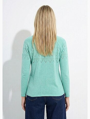 Pull fin ajouré manches longues raglan - Afibel
