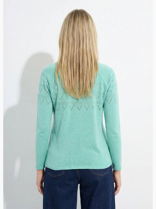 Pull fin ajouré manches longues raglan - Afibel - Kiabi