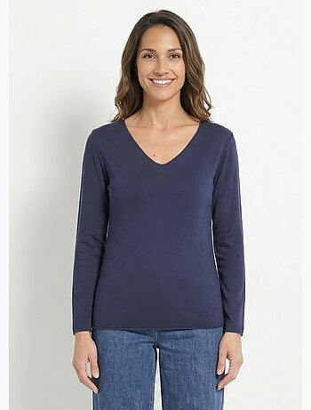 Pull fin avec angora et laine, col v - afibel