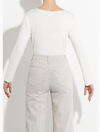 Pull fin avec angora et laine, col V - AFIBEL