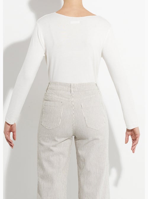 Pull fin avec angora et laine, col V - AFIBEL - Kiabi