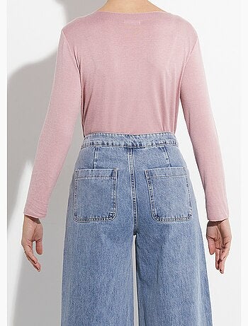 Pull fin avec angora et laine, col V - AFIBEL