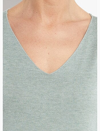 Pull fin avec angora et laine, col v - afibel