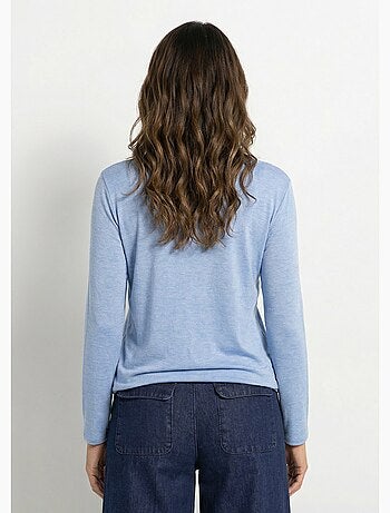 Pull fin avec angora et laine, col V