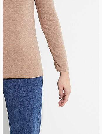 Pull fin avec angora et laine, col V