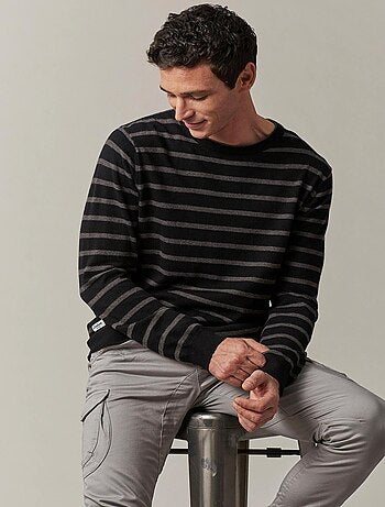 pull fin avec rayures en bicolore 'Deeluxe'