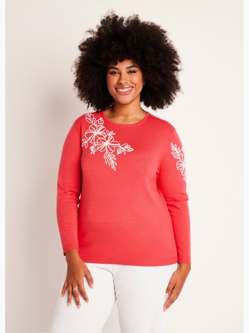 Pull fin brodé - Afibel - Kiabi