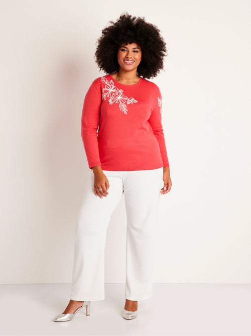 Pull fin brodé - Afibel - Kiabi