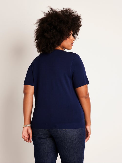 Pull fin brodé manches courtes - Afibel - Kiabi