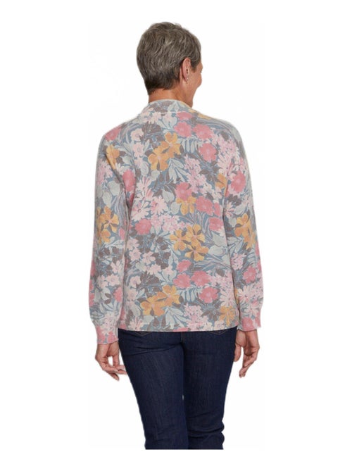 Pull fin chaud imprimé col rond mélange laine - Afibel - Kiabi