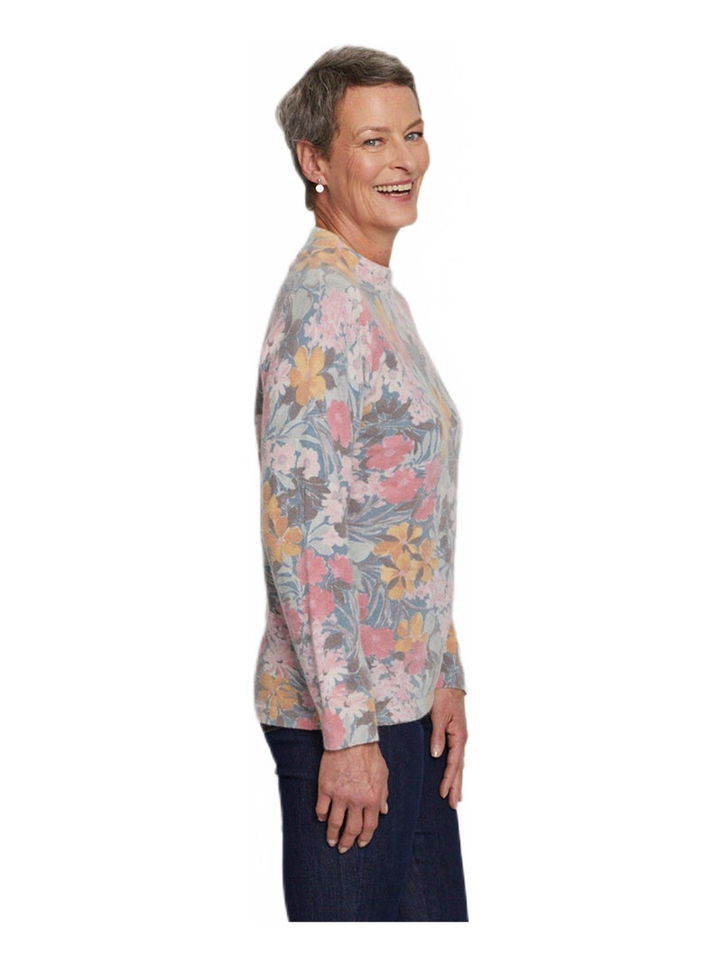 Pull fin chaud imprimé col rond mélange laine - Afibel Rose - Kiabi