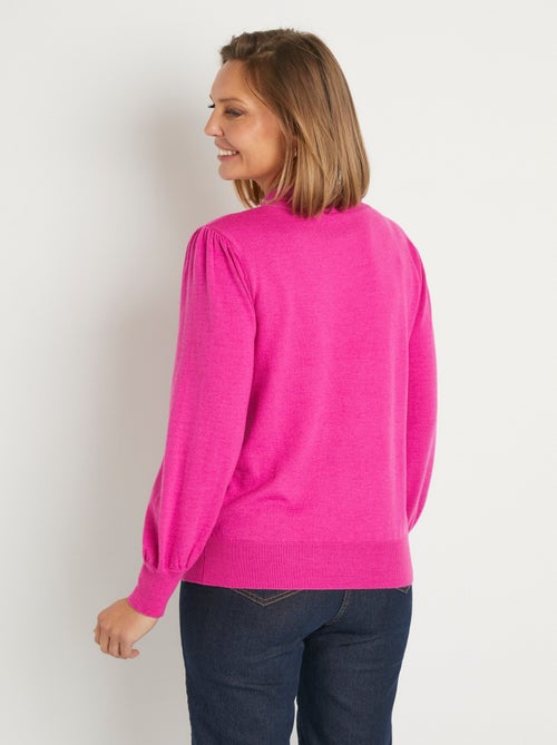 Pull fin col cravate mélange laine - Afibel - Kiabi