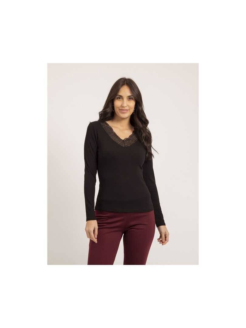 Pull Femme Fin Col Montant Noir - Taille 42/44 - Neuf - 3 SUISSES (France)