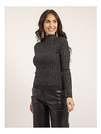 Pull fin col montant paillettes KABIANA
