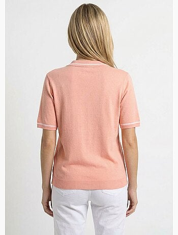 Pull fin col polo manches courtes - Afibel