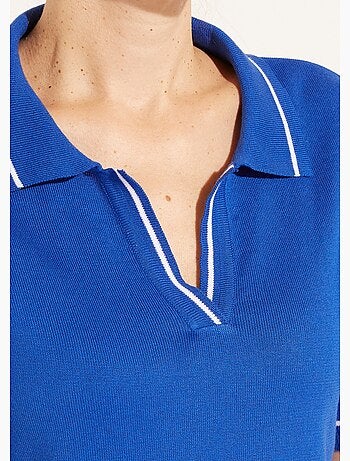 Pull fin col polo manches courtes - Afibel