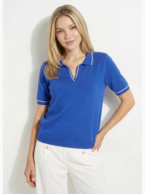 Pull fin col polo manches courtes - Afibel - Kiabi