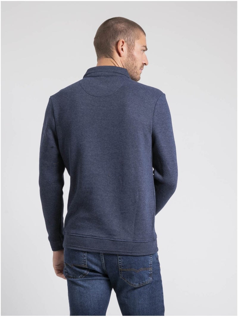 Pull fin col polo WAMITOL Bleu marine - Kiabi