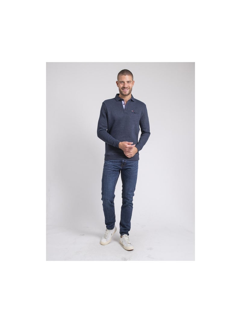 Pull fin col polo WAMITOL Bleu marine - Kiabi