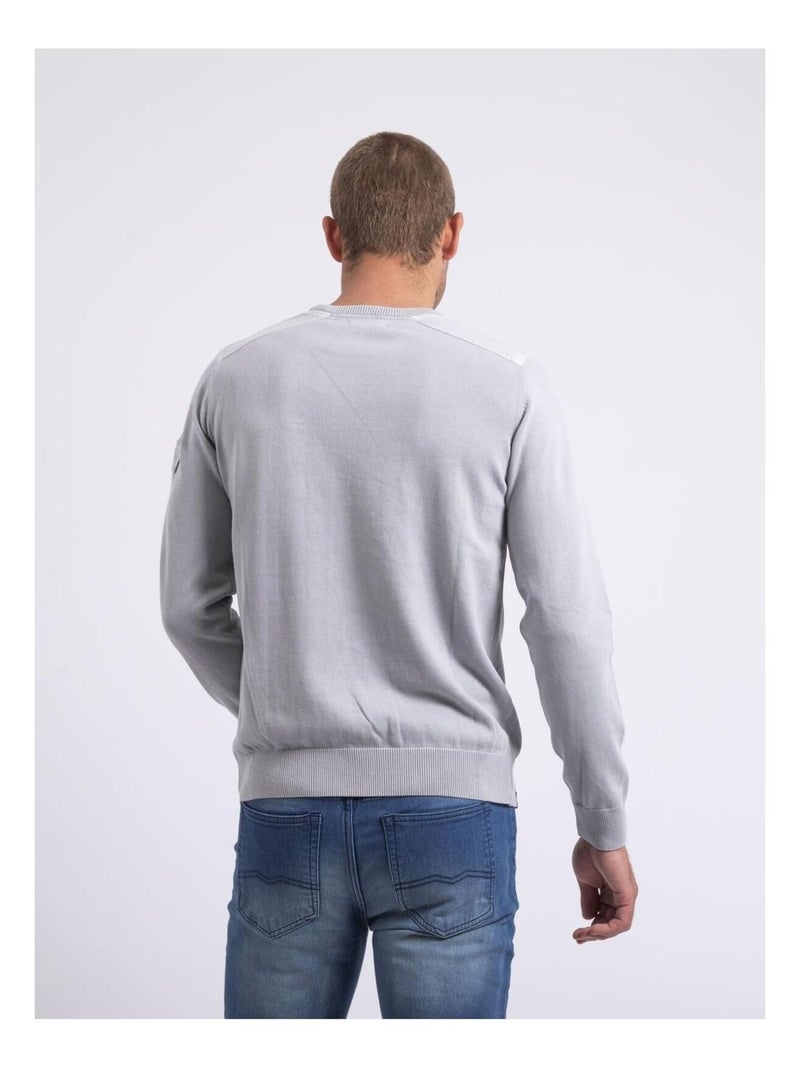 Pull fin col rond AMARTIN Gris - Kiabi