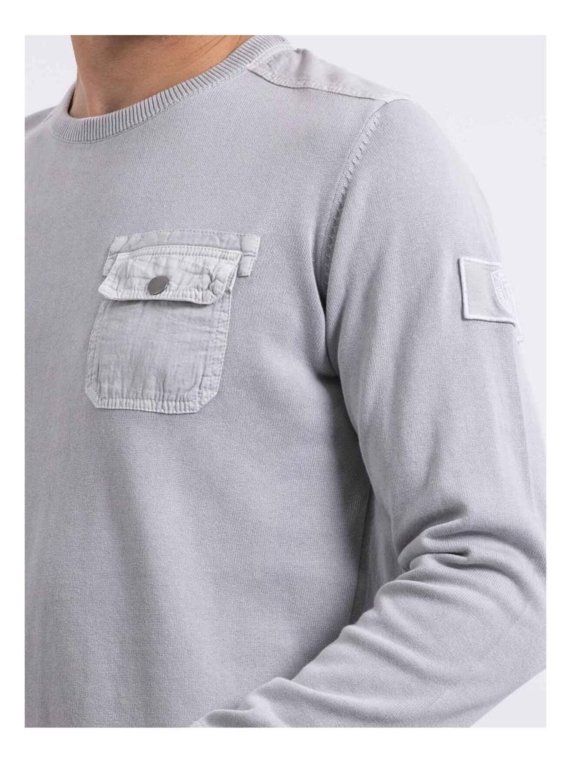 Pull fin col rond AMARTIN Gris - Kiabi