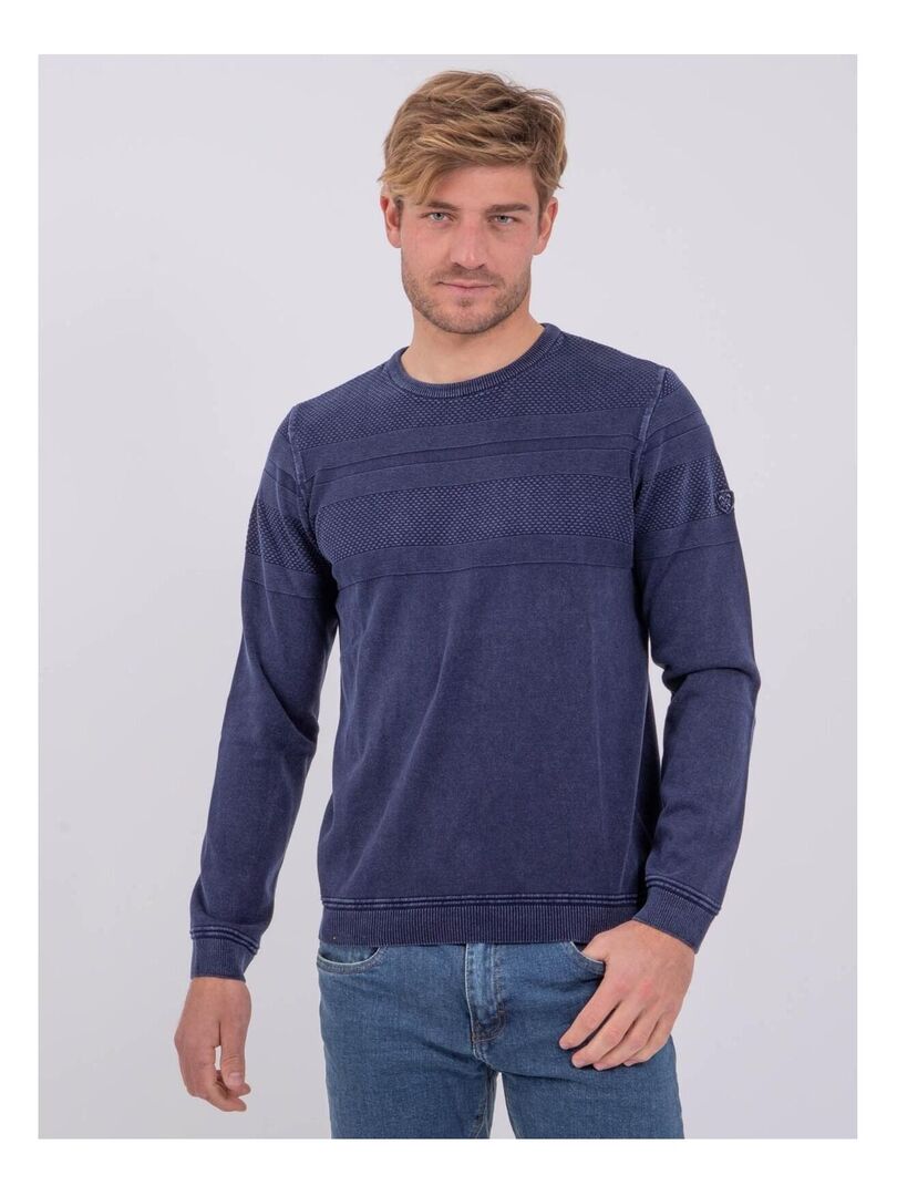 Pull fin bleu marine sale