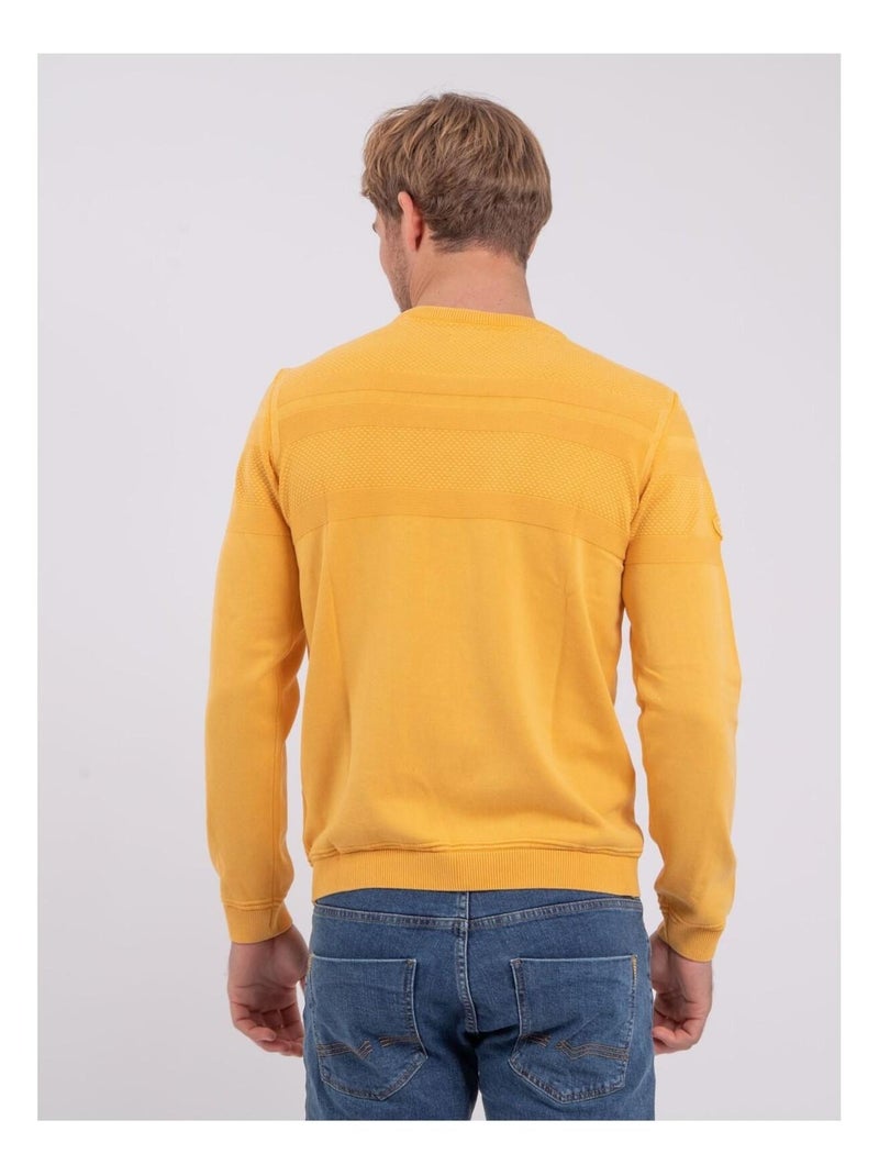 Pull fin col rond AMAZARIN Jaune - Kiabi