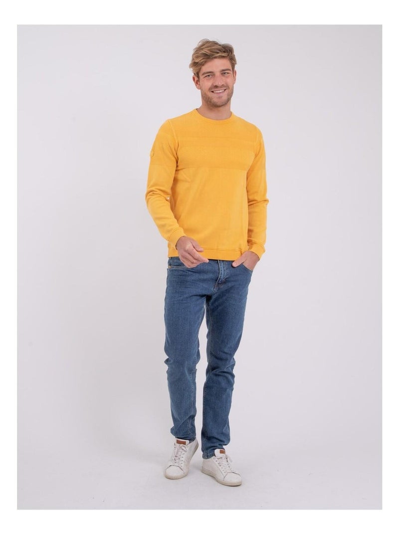 Pull fin col rond AMAZARIN Jaune - Kiabi