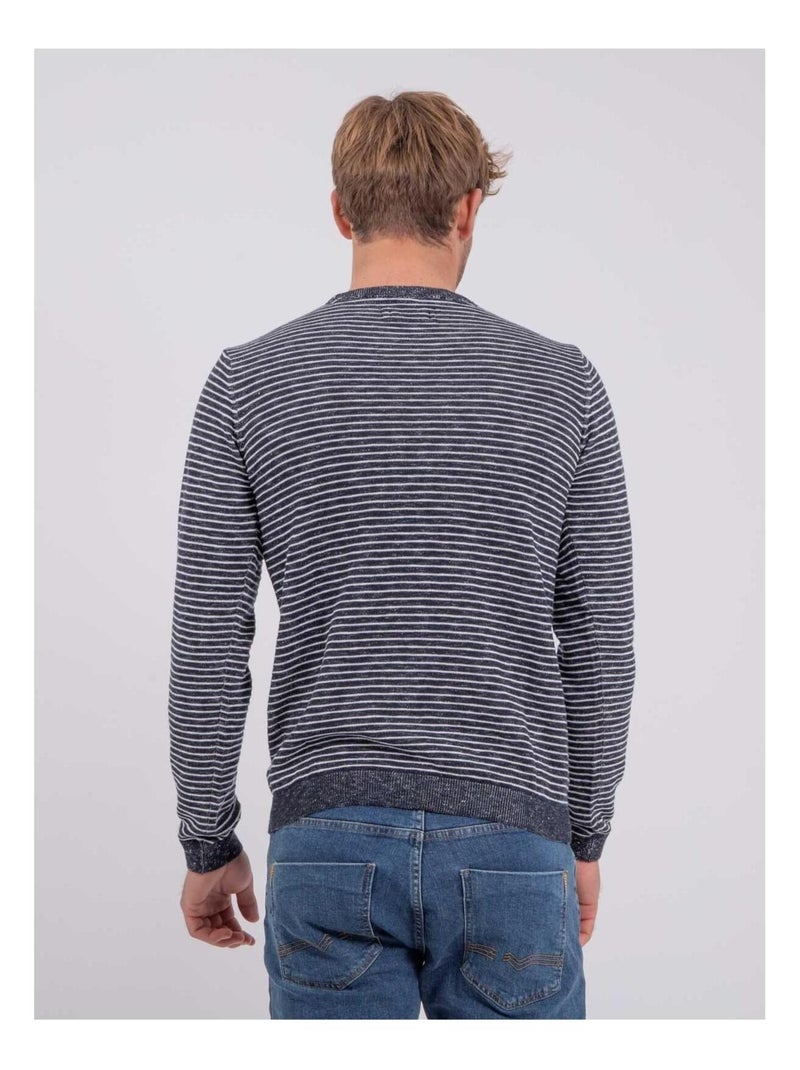 Pull fin col rond ARENO Bleu marine - Kiabi