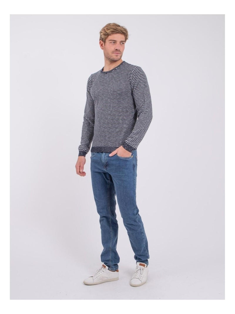Pull fin col rond ARENO Bleu marine - Kiabi