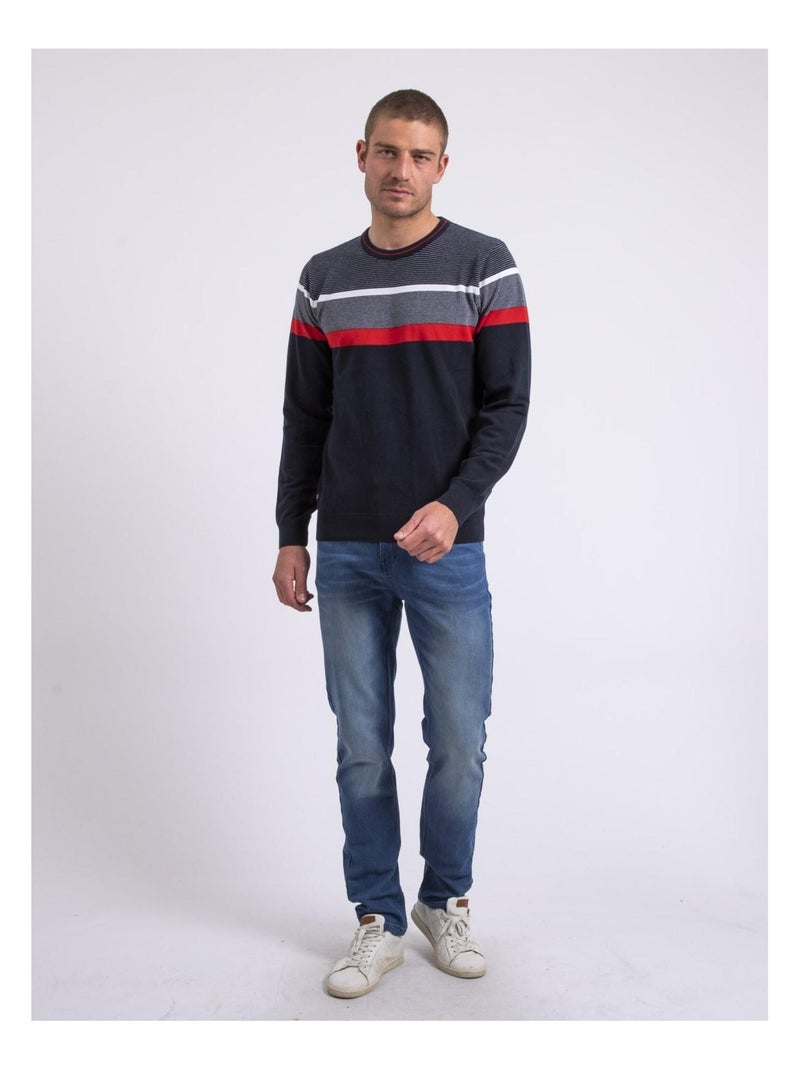 Pull fin col rond coton ARLO Rouge - Kiabi