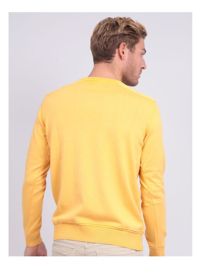 Pull fin col rond coton ARTHUR Jaune - Kiabi
