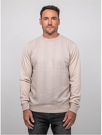 Pull fin col rond jacquard loranch