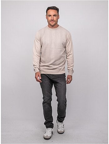 Pull fin col rond jacquard loranch