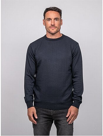 Pull fin col rond jacquard loranch